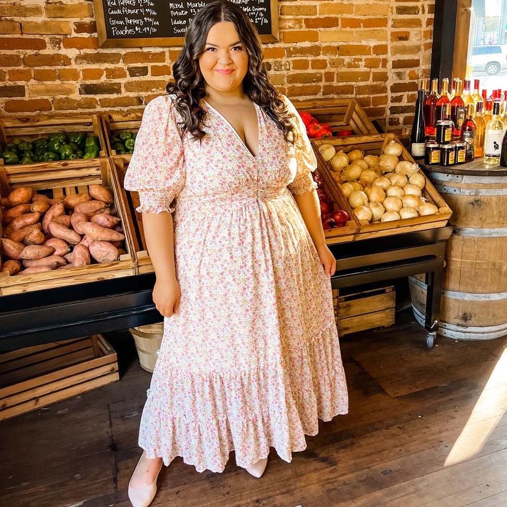 ARULA Pink Floral Maxi Dress